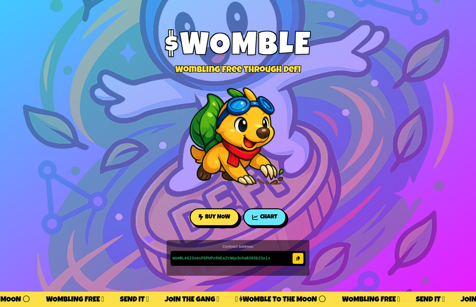  $WOMBLEMAN - Chaotic DeFi Wombling  template